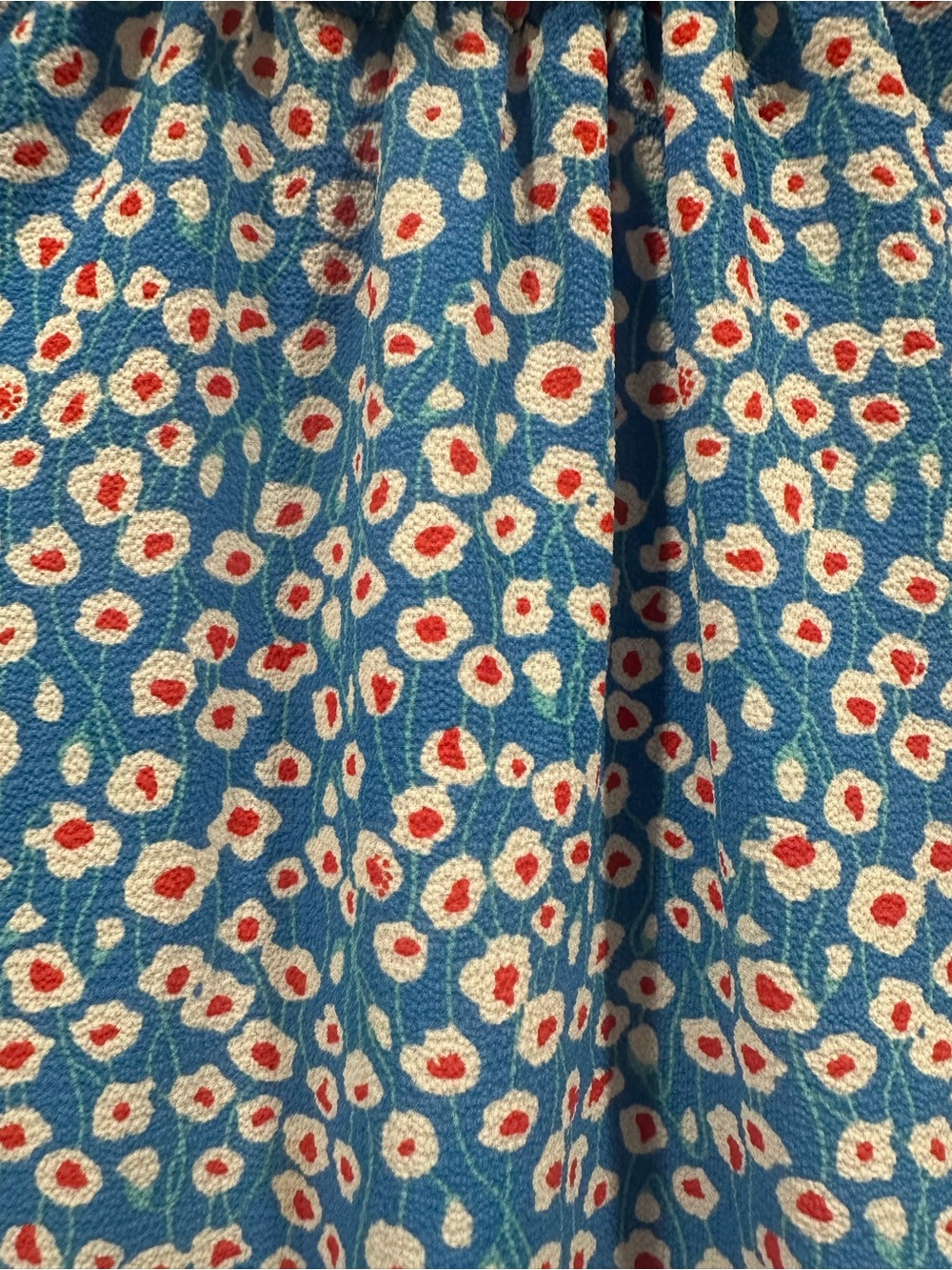Sleeveless Blue Floral Ruffle Neck Top - Picture 3 of 4